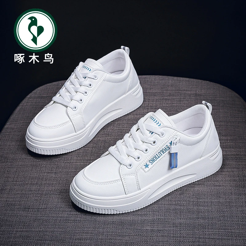 【啄木鸟】女鞋春秋季时尚潮流百搭学院风时尚休闲运动板鞋小白潮鞋