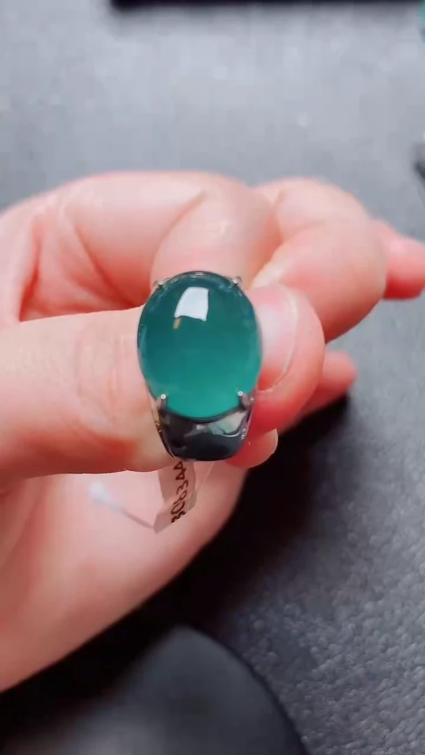 银S925镶嵌戒指翡翠翡翠