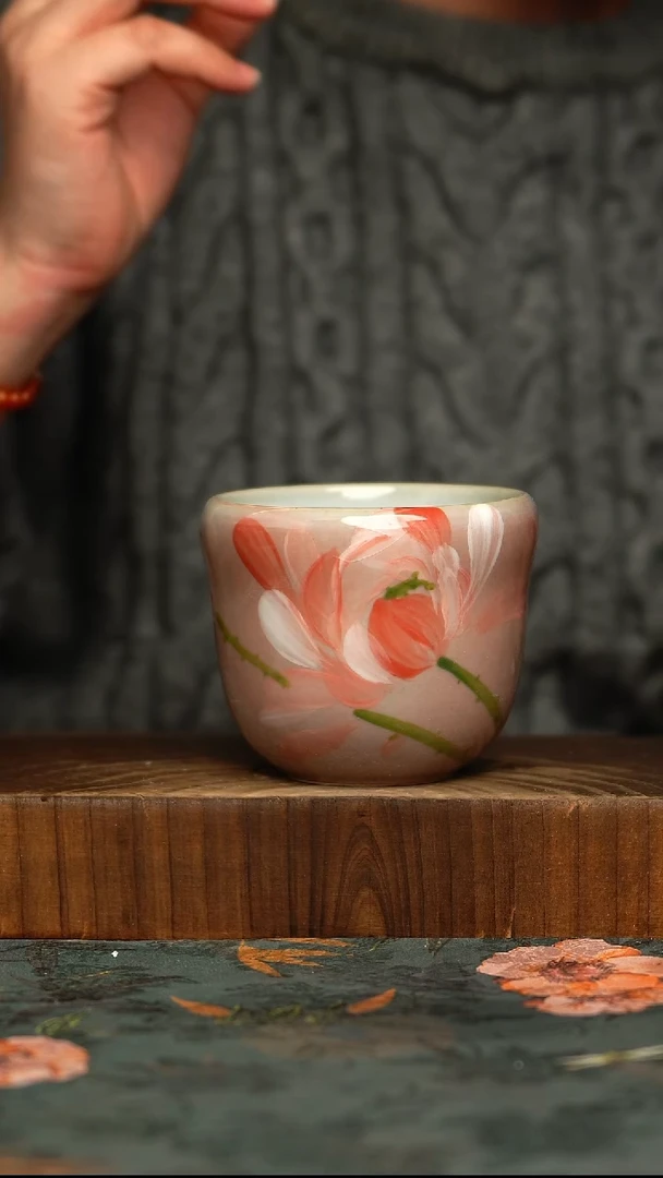 杯釉下彩手工手绘同款陶器