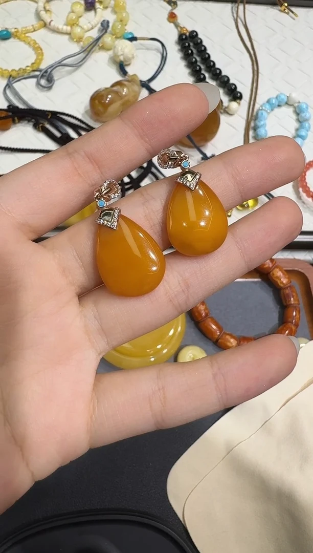 银S925镶嵌颈饰琥珀X0625-1195-654多样性一件