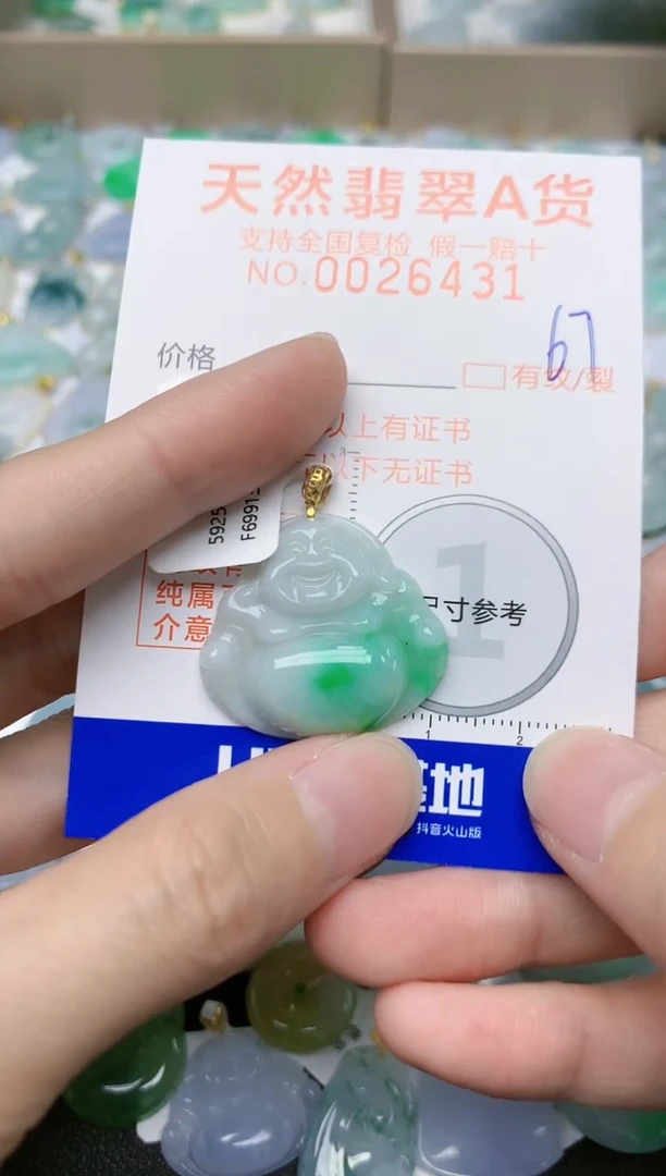 【闪购商品】翡翠颈饰18K金镶嵌67天然翡翠A货  