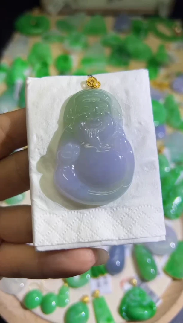 【闪购商品】翡翠颈饰18K金镶嵌Q缅料A货翡翠/支持复检/一件