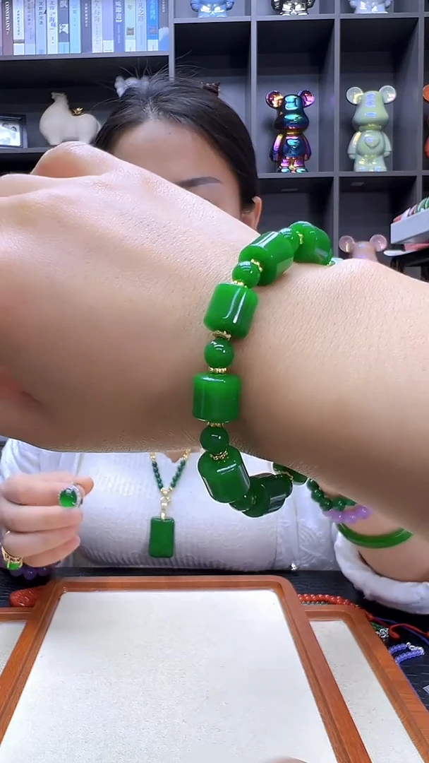 翡翠14K金镶嵌颈饰丹丹diy劲饰