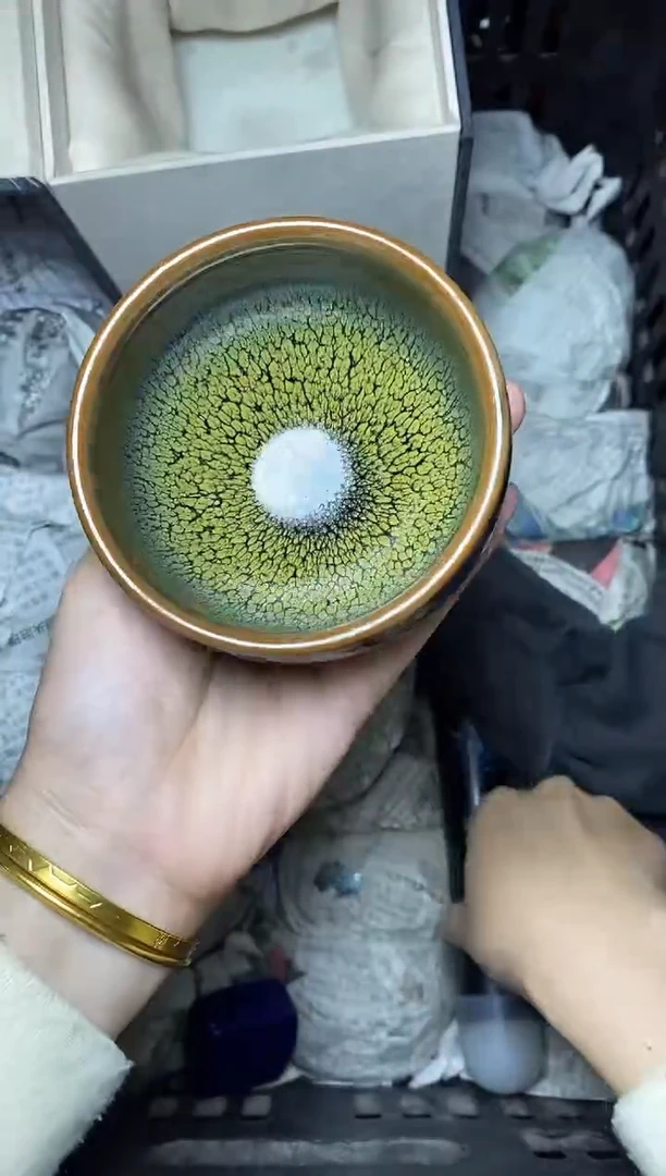 【闪购商品】茶盏绿鹧鸪 将军 盏三疯建盏茶器