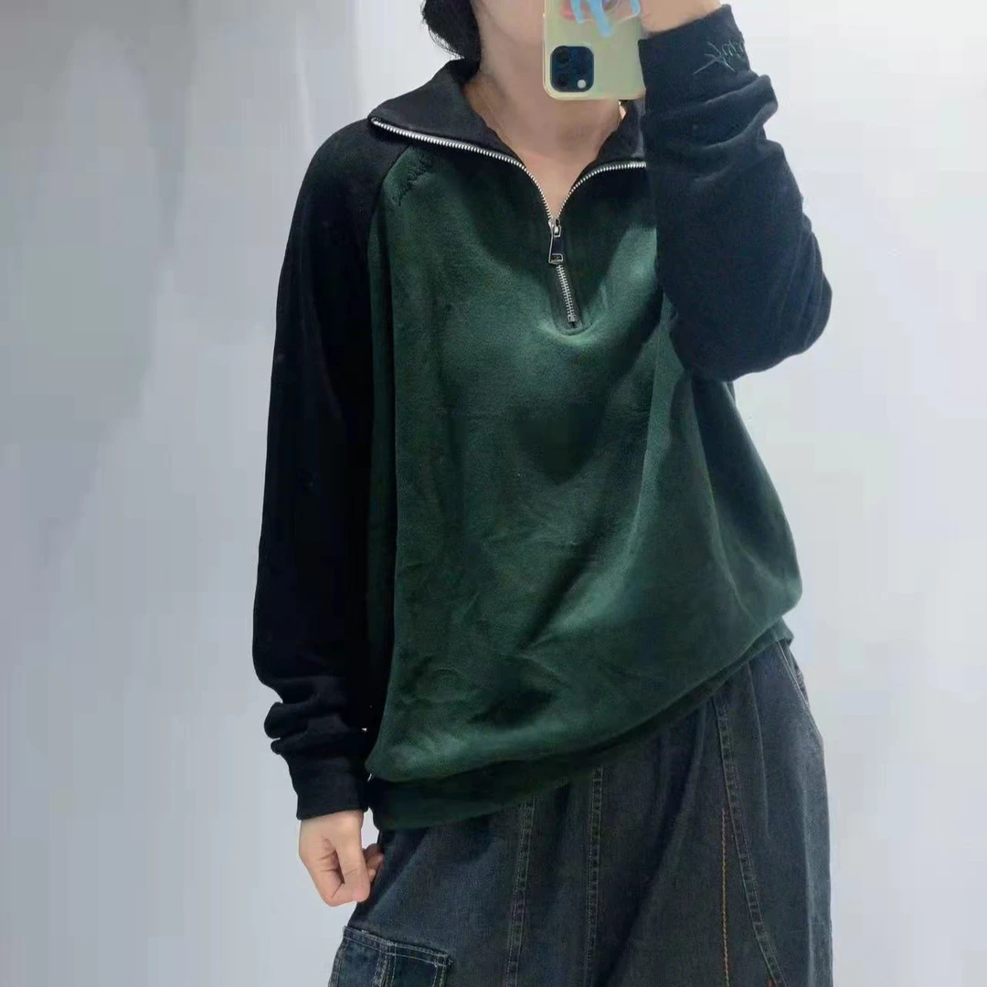 8095新款秋冬加绒加厚休闲减龄显瘦长袖卫衣T恤