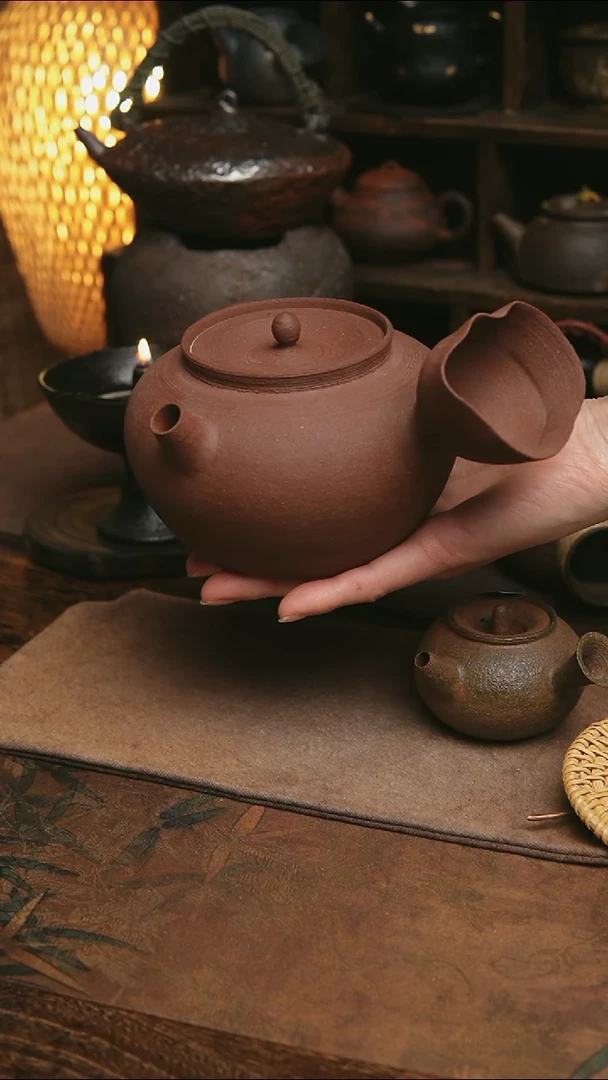 紫砂全手工煮茶壶侧把茶壶500毫升