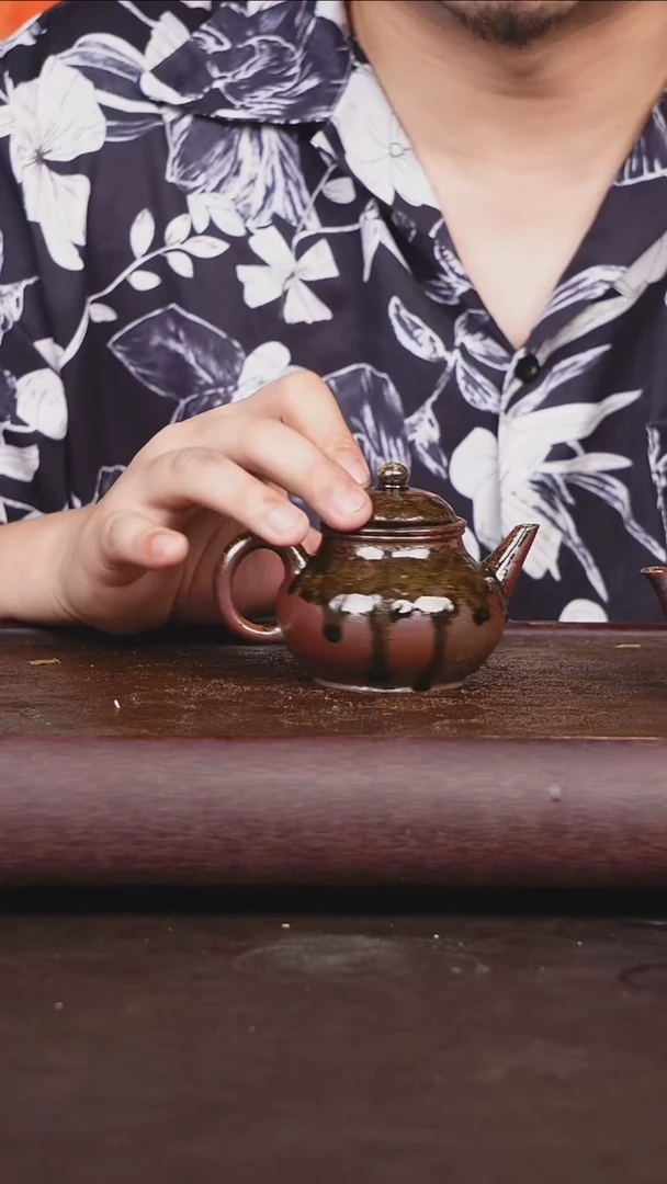 茶壶紫砂柴烧 芭乐水平