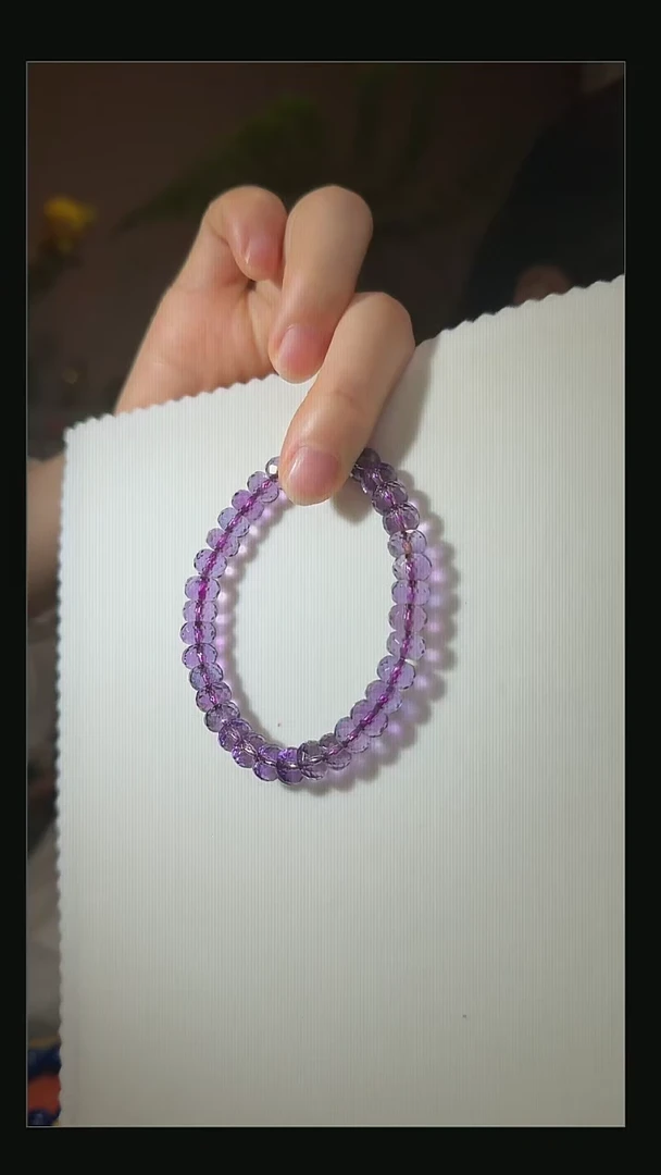 紫晶手串18K金镶嵌天然紫水晶手串