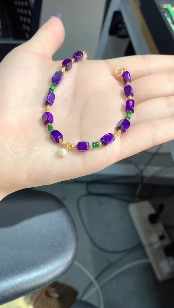 苏纪石（舒俱来）18K金镶嵌.手链