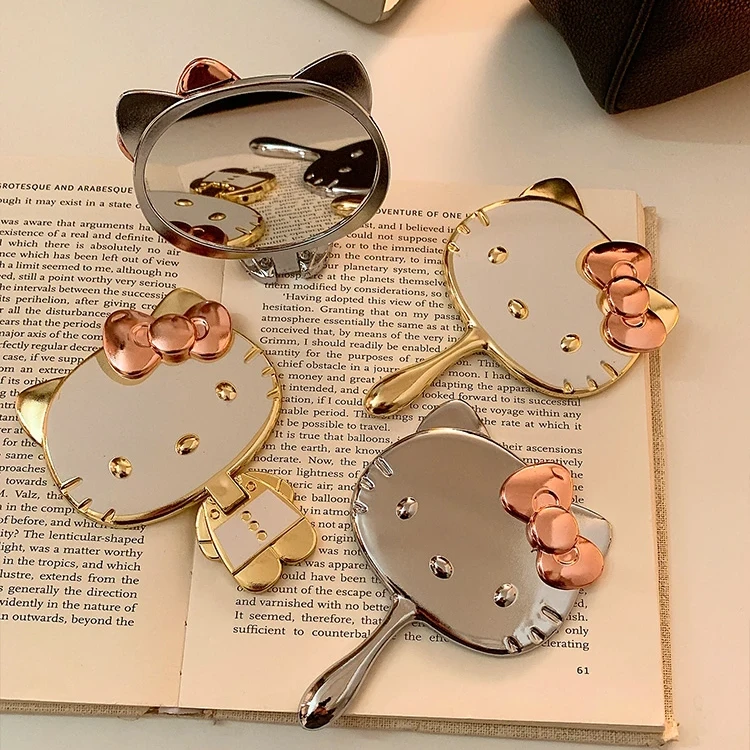 可爱小镜子女随身携带手持迷你化妆镜立体折叠补妆镜学生卡通韩系