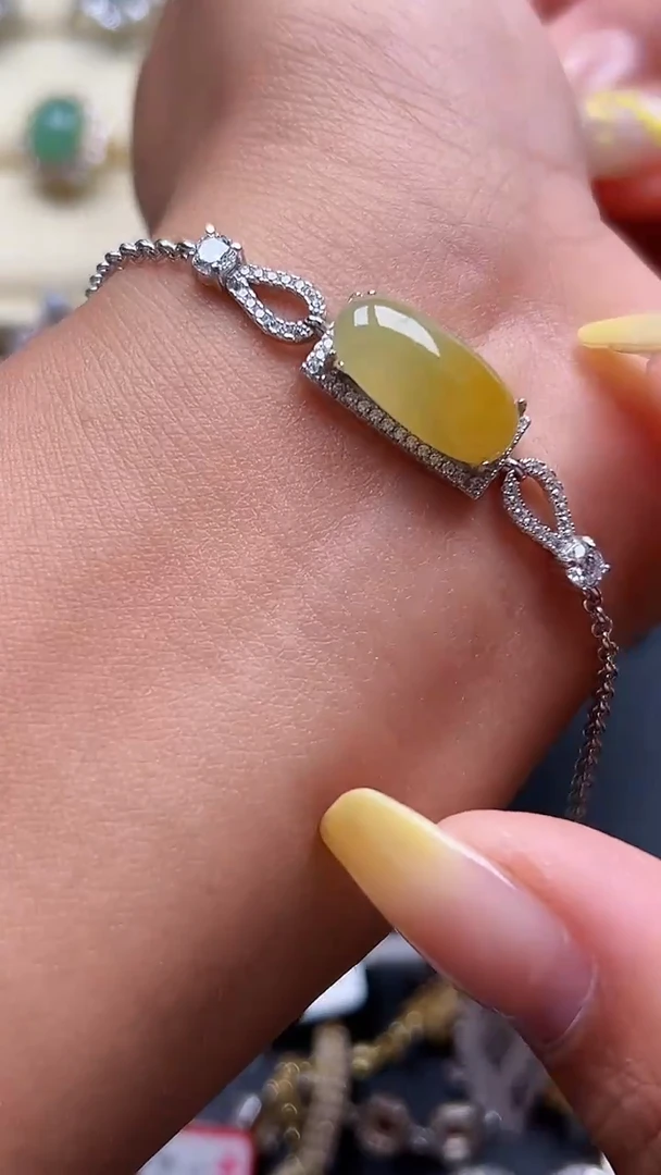 银S925镶嵌手链翡翠缅甸天然A货翡翠S925银镶嵌