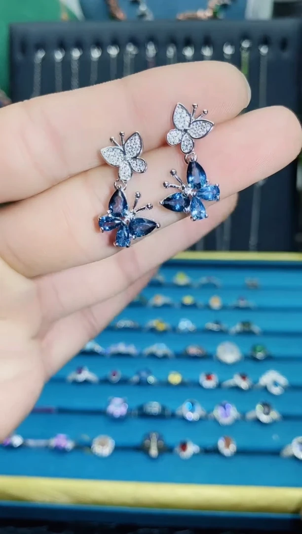 【闪购商品】托帕石耳饰银S925镶嵌1121