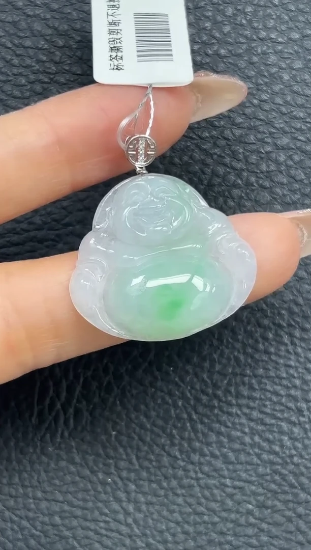 颈饰18K金镶嵌翡翠佛公