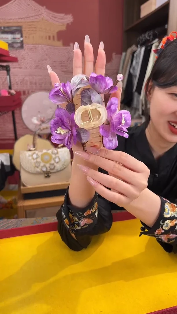 刺绣非遗绒花缠花手工（抓夹 ）