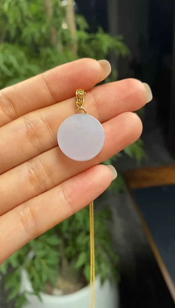 吊坠(不含链)银S925镶嵌翡翠翡翠平安扣