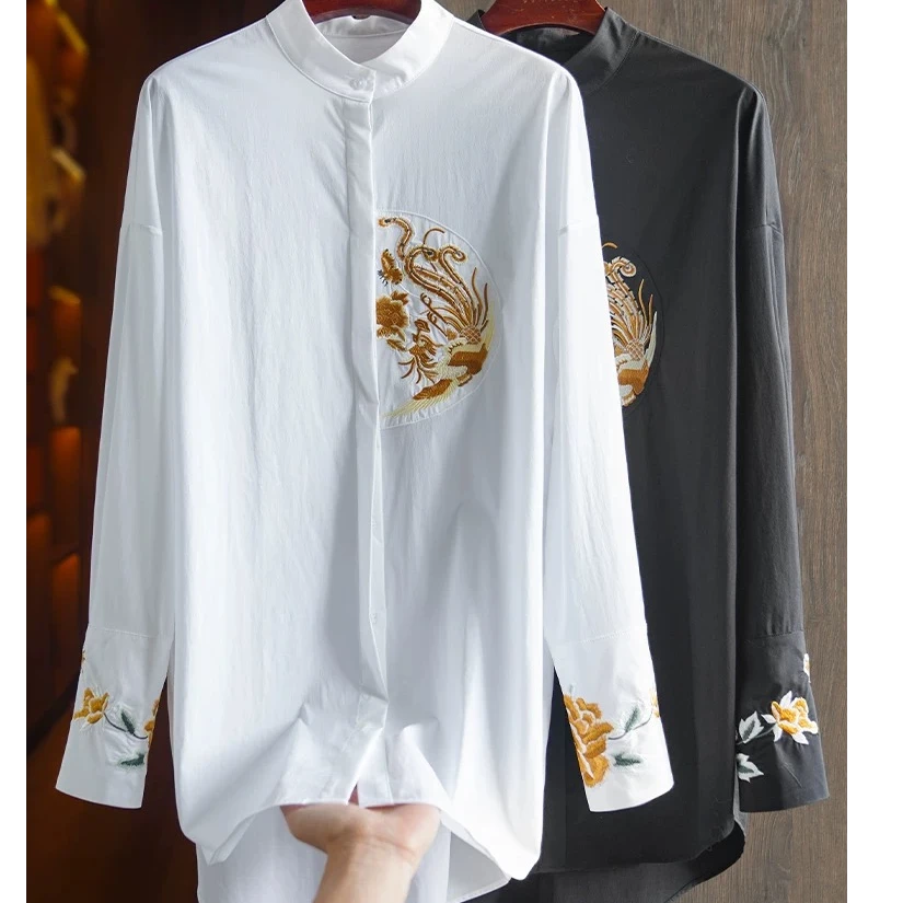 D30947南油刺绣新中式衬衣