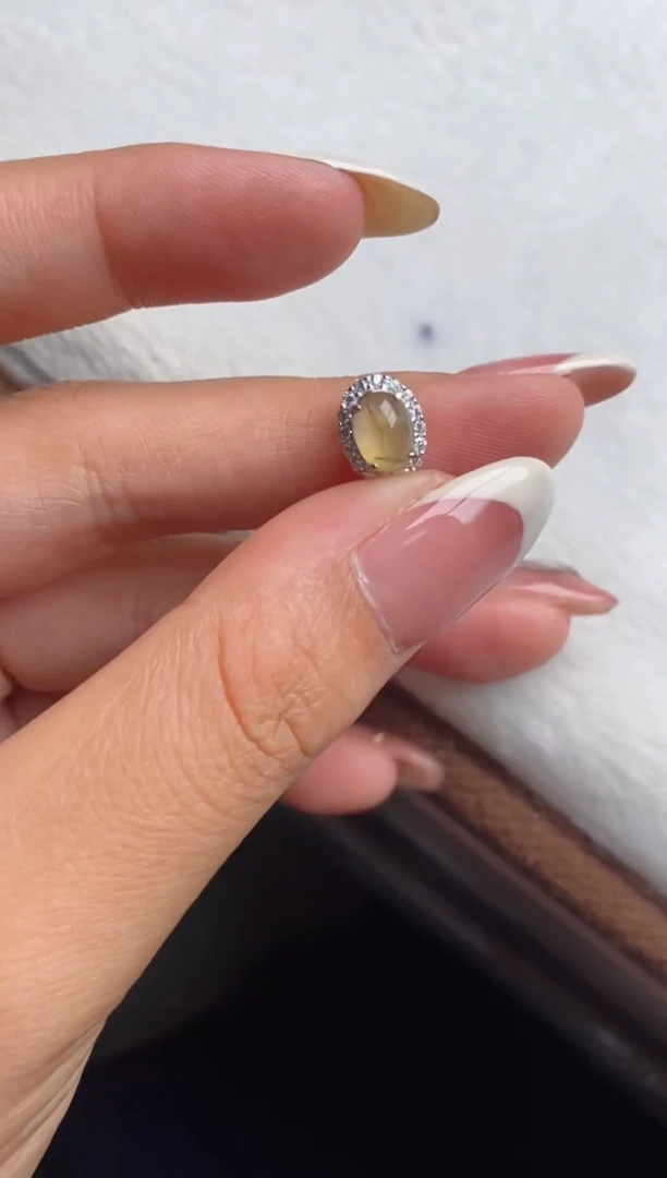 银S925镶嵌戒指翡翠?天然A货翡翠