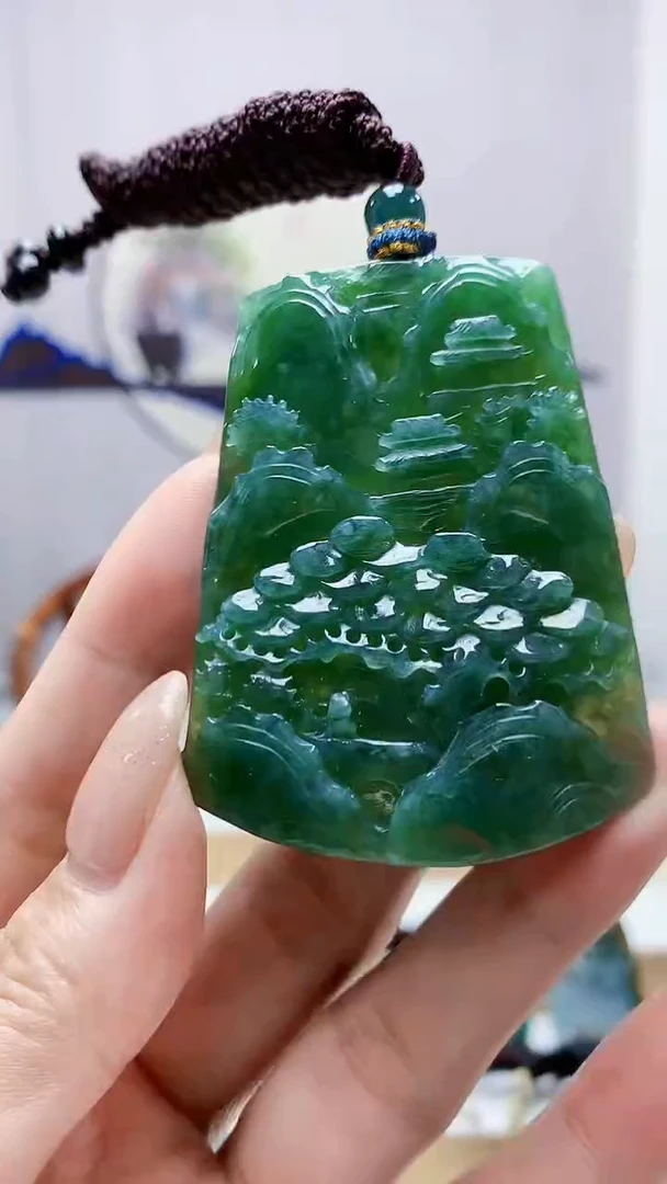 未镶嵌定制翡翠4898MM-毛货挂件82