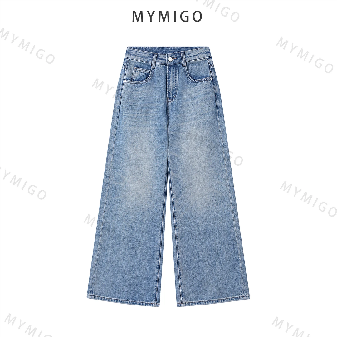 【MYMIGO】・卡迪亚・大牛夏款莱赛尔天丝薄款直筒阔腿时尚无弹牛仔裤