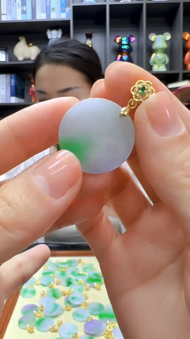 翡翠14K金镶嵌颈饰丹丹diy劲饰