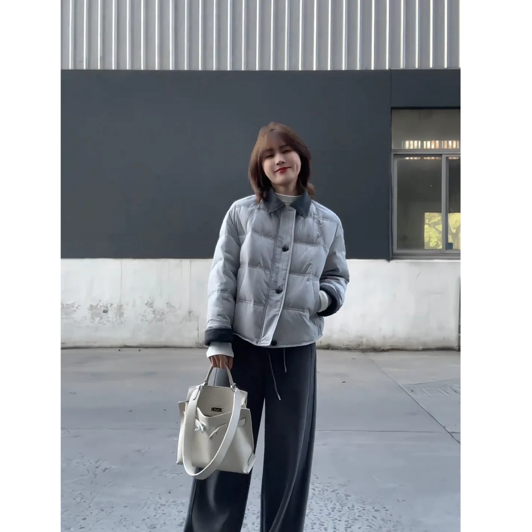 今年秋冬爆款穿搭ins风2025韩版宽松减龄百搭设计感翻领棉服外套