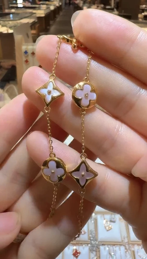 手链贝壳（贝母）18K金镶嵌老花