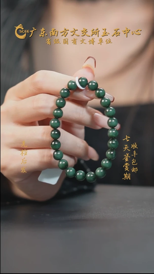 未镶嵌手链和田玉HD01235碧玉黑猫手串