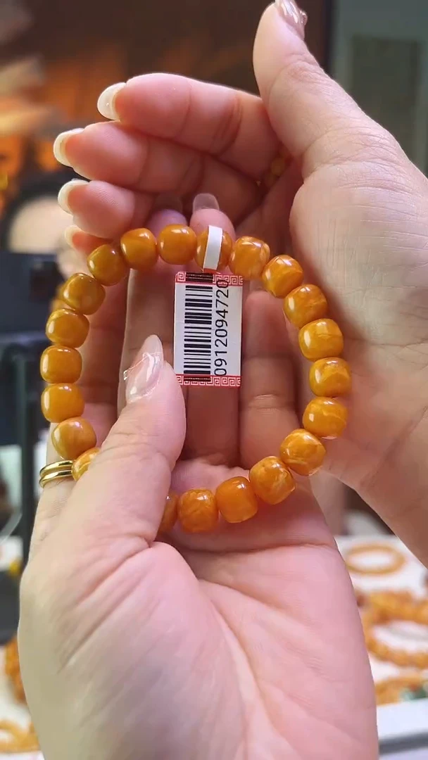 【闪购商品】蜜蜡颈饰未镶嵌9mm老花蜡老型单圈手串