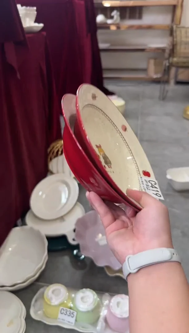 摆件陶C419 2个库存陶瓷餐具微瑕