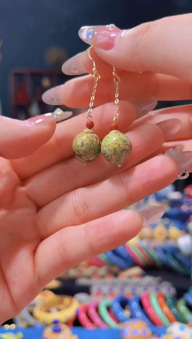 非遗技艺犀皮漆耳坠