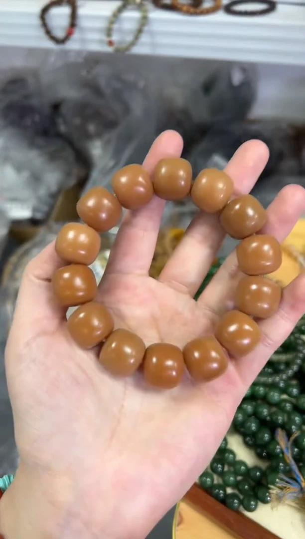 【闪购商品】菩提根/象牙果手串奶咖菩提大桶珠手串[0560]