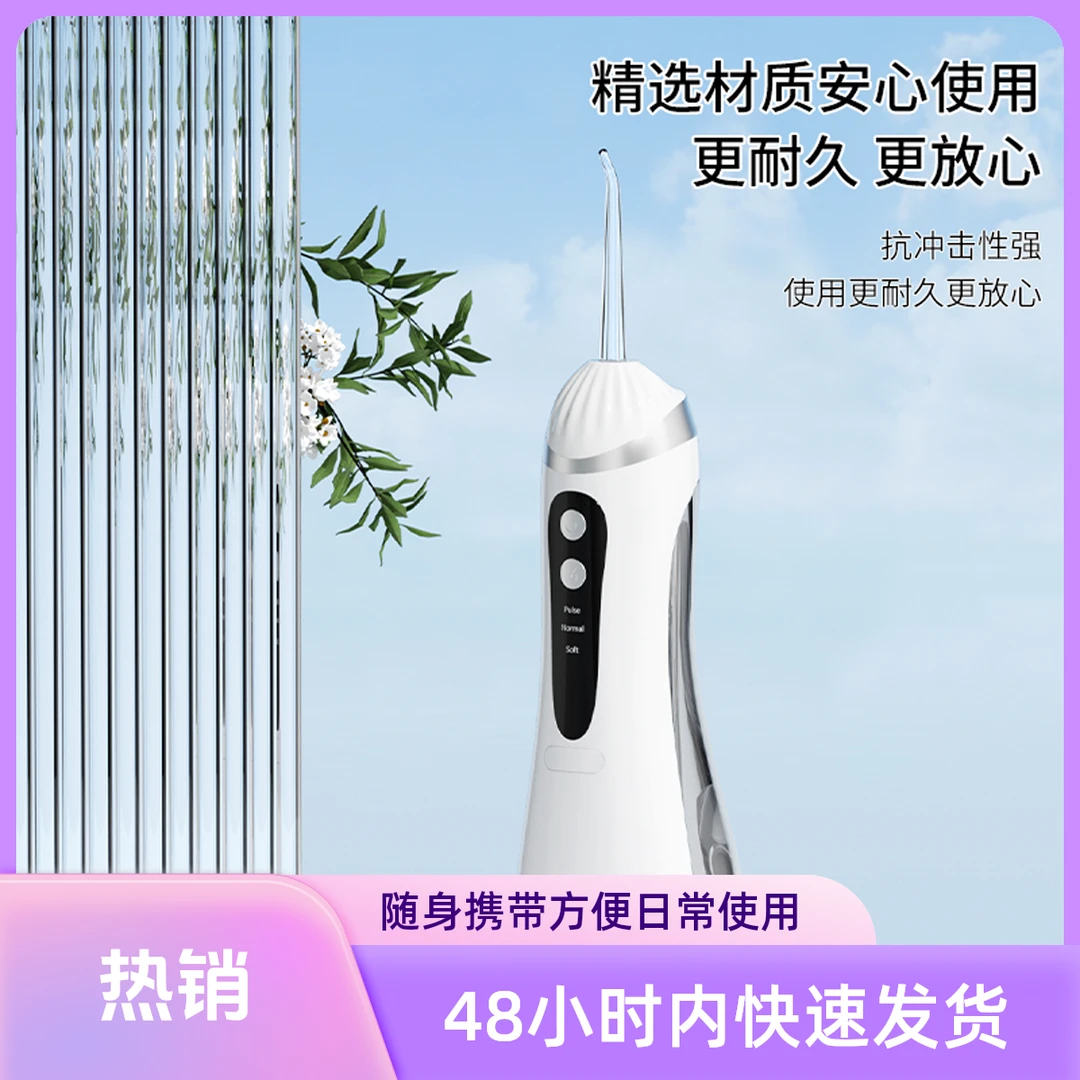 【送4个喷嘴】USB充电式家用便携水牙线洁牙仪清洁器冲牙器旅行必备