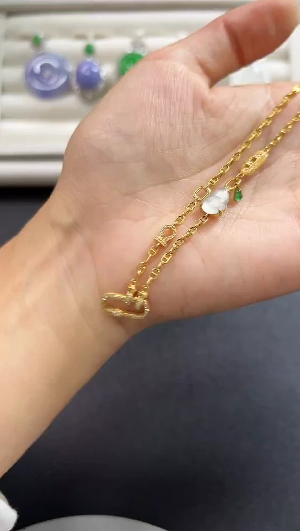 18K金镶嵌手链翡翠KXJW1212-002