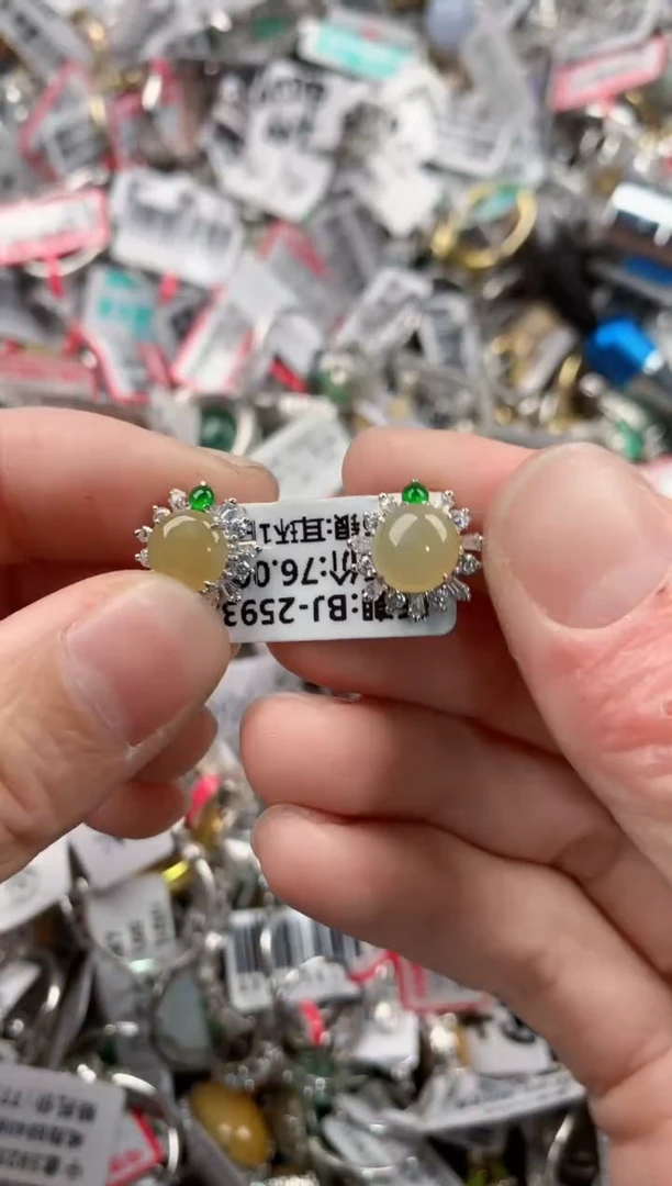 银S925镶嵌戒指翡翠666   6