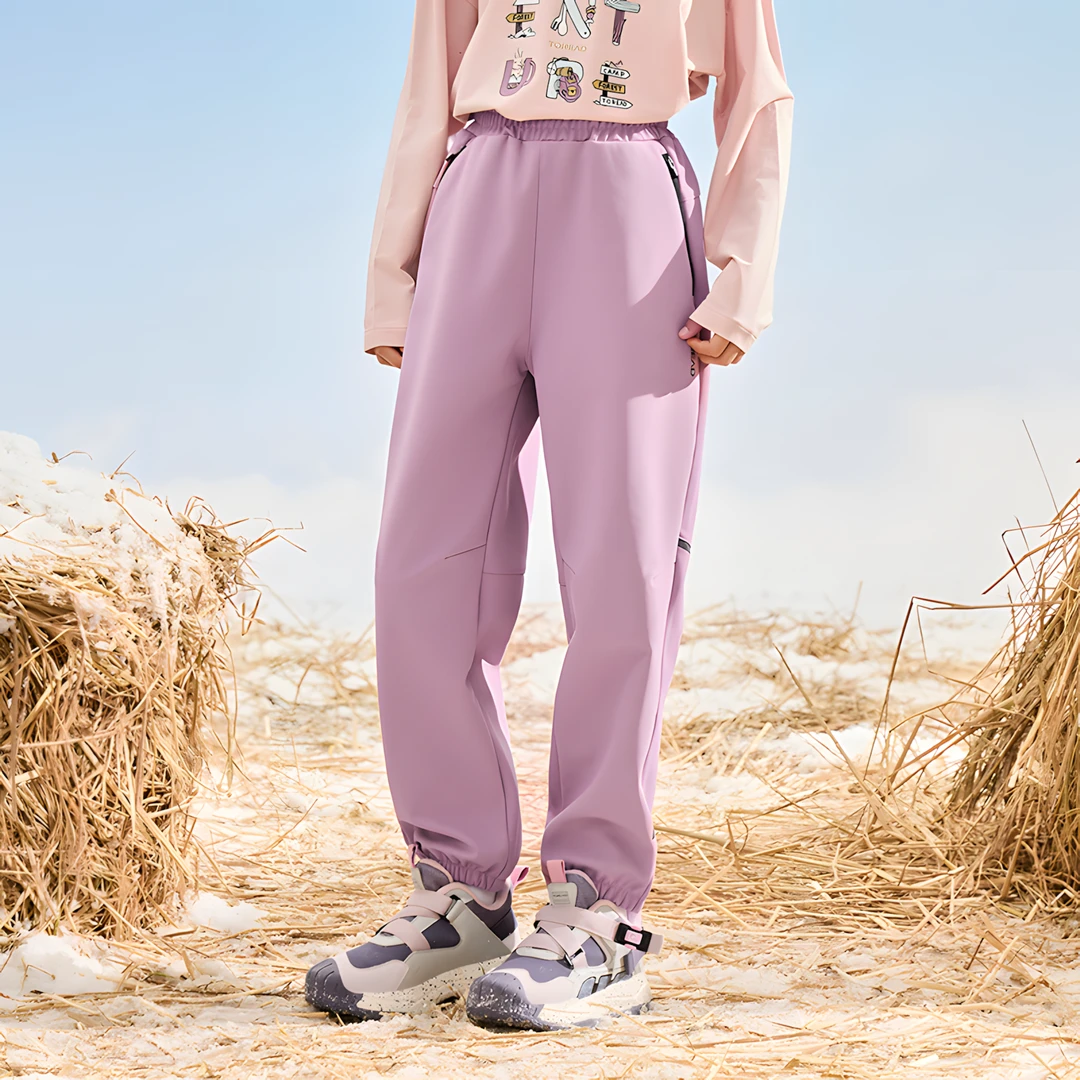TOREAD/探路者新款防泼水防风运动裤保暖登山裤男女童大童软壳裤