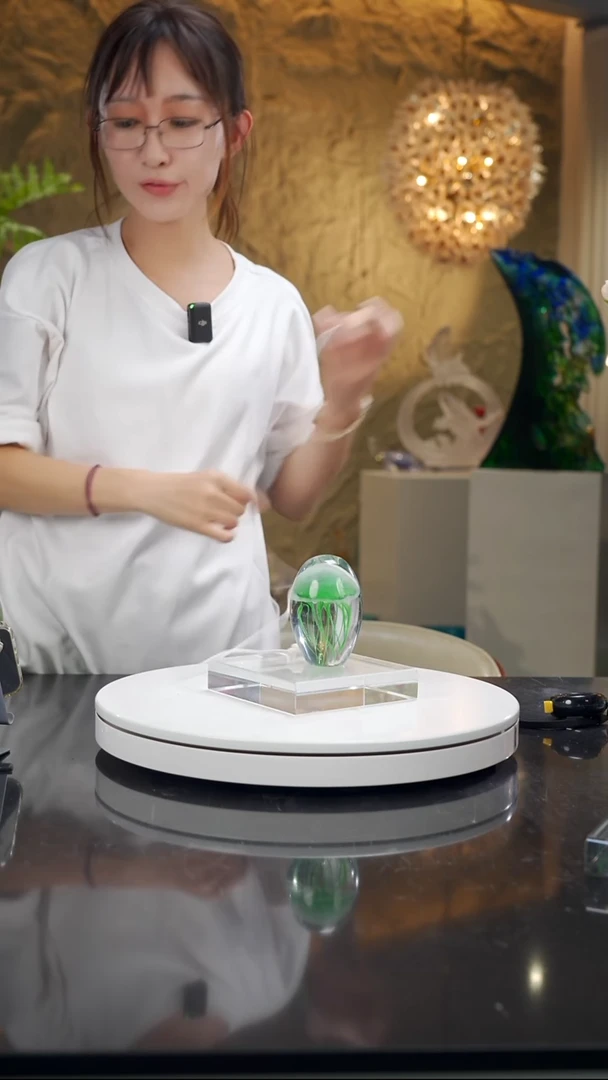 手工艺品琉璃福利绿水母摆件