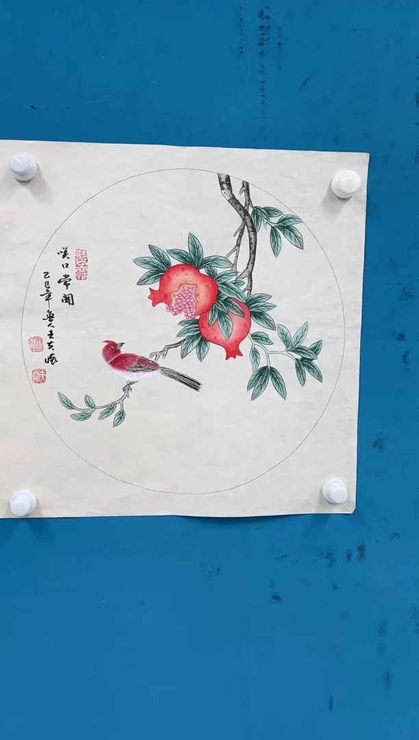 国画王夫怀-斗方花鸟-035