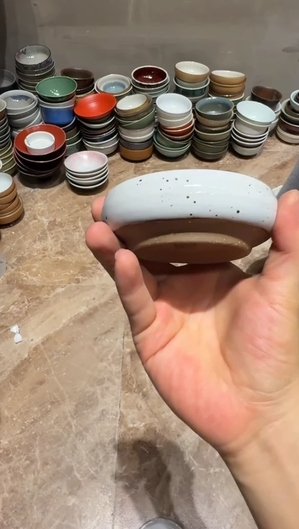 陶瓷358白麻点手工味碟1个