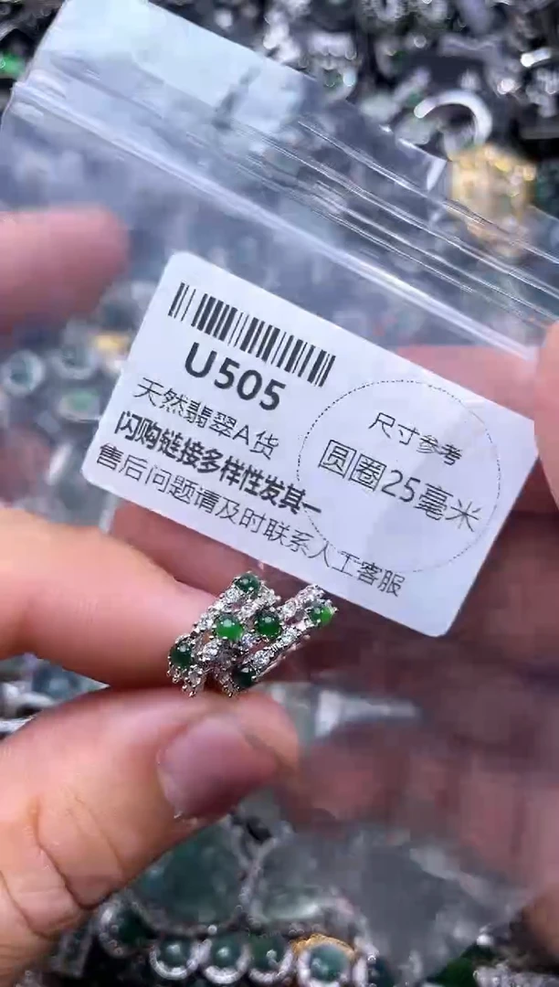 【闪购商品】翡翠颈饰未镶嵌U505耳扣