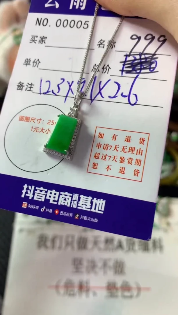 颈饰银S925镶嵌翡翠翡翠