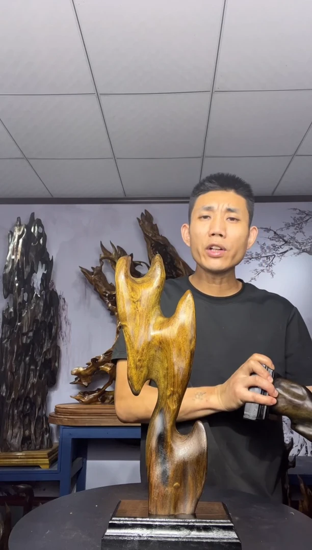 金丝楠木雕款华*金丝楠木工艺品摆件