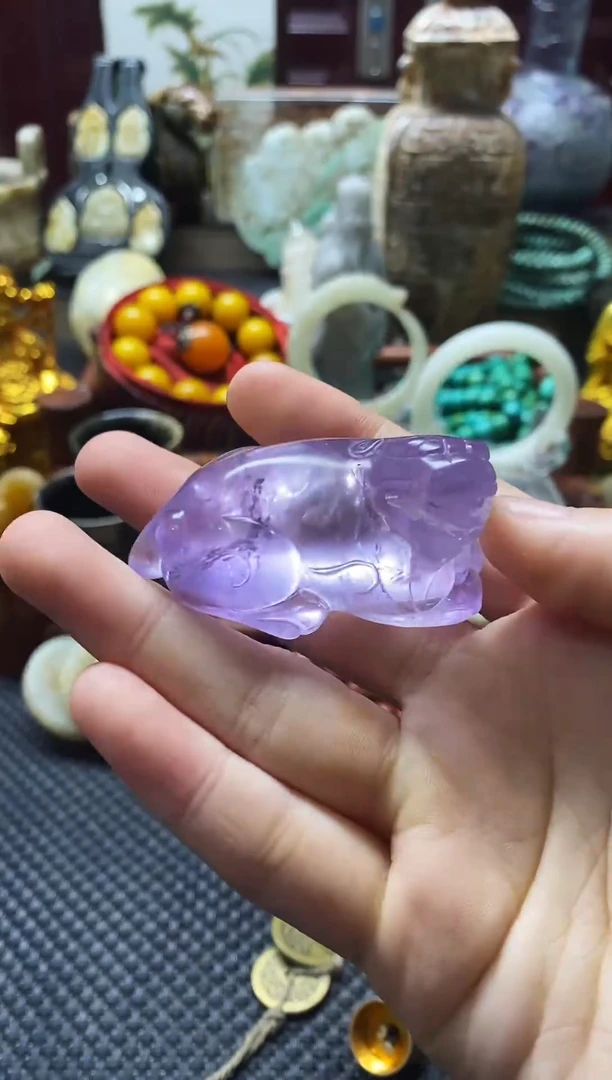 紫晶摆件未镶嵌貔貅