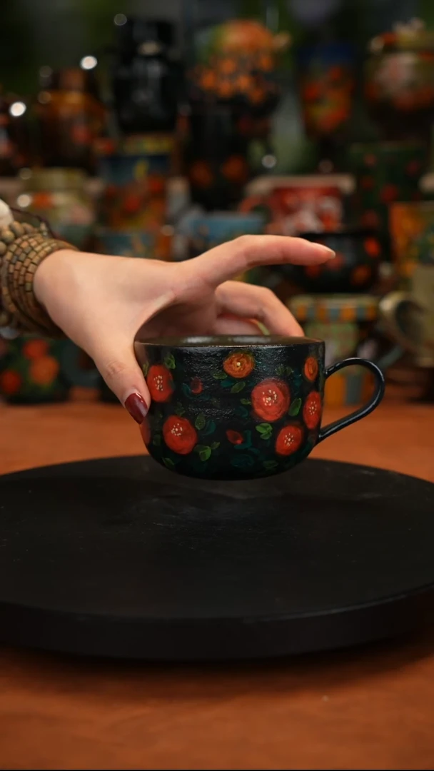 紫砂油画釉 下彩手绘