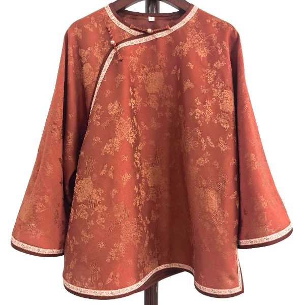 寨优袡【20233】香云纱花罗百搭姐姐服上衣(首播价)