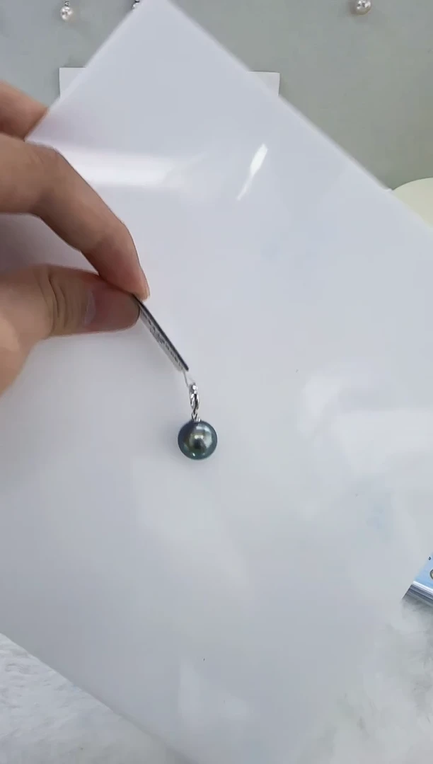 银S925镶嵌海水珍珠DA海水大溪地吊坠13-14 y320