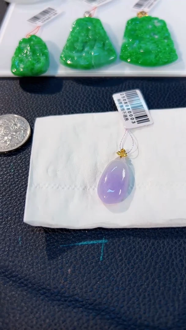 翡翠18K金镶嵌颈饰缅料A货/支持复检/一件