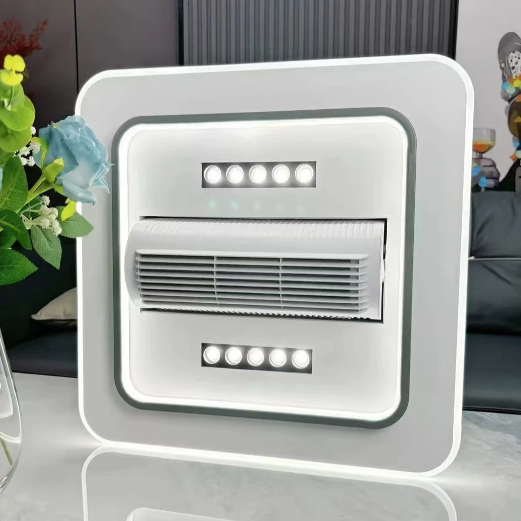 6073智能语音吸顶无叶风扇灯吸顶灯遥控简约书房房间圆形简约