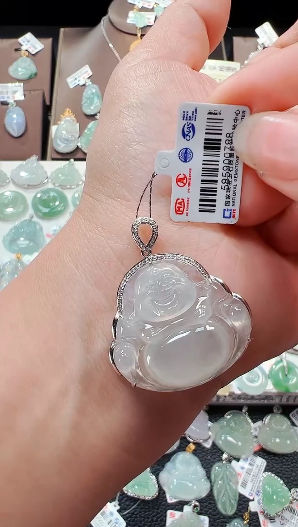 【闪购商品】翡翠吊坠(不含链)18K金镶嵌佛公吊坠788