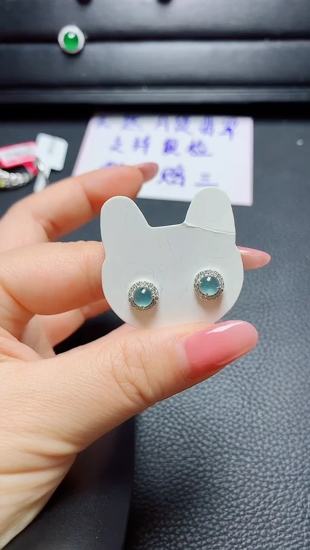 银S925镶嵌戒指翡翠 天然翡翠A货s925银镶