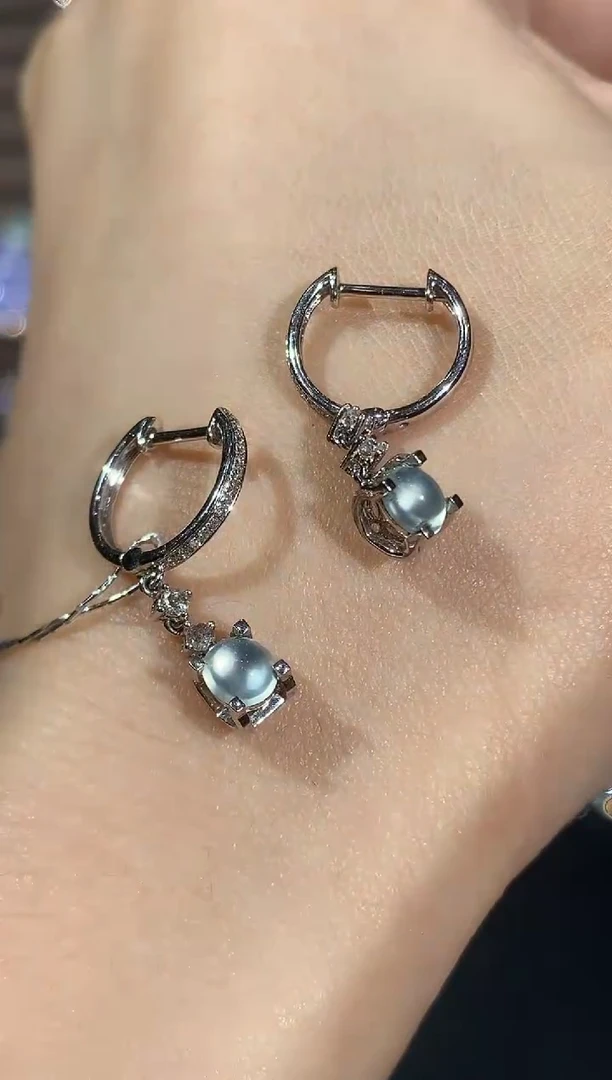 18K金镶嵌翡翠耳饰B108 多样性 一件发货